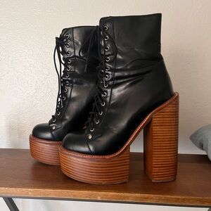 SOLD Jeffrey Campbell Paulita Mega Platform Lace-Up Heel Boots - Size 7M